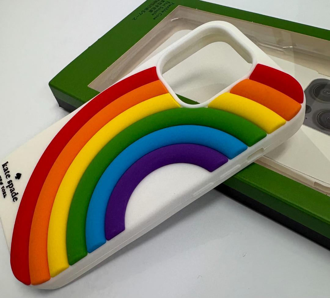 【新品未使用】ケイトスペード iPhone 14 Pro ケース レインボー