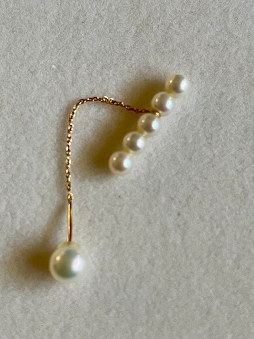 【美品】MINIMUM NUTS K18YG 淡水パール　アメリカンピアス