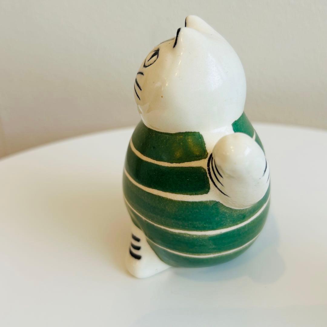 リサラーソン　スウェーデンの まねくねこ　限定グリーン　赤