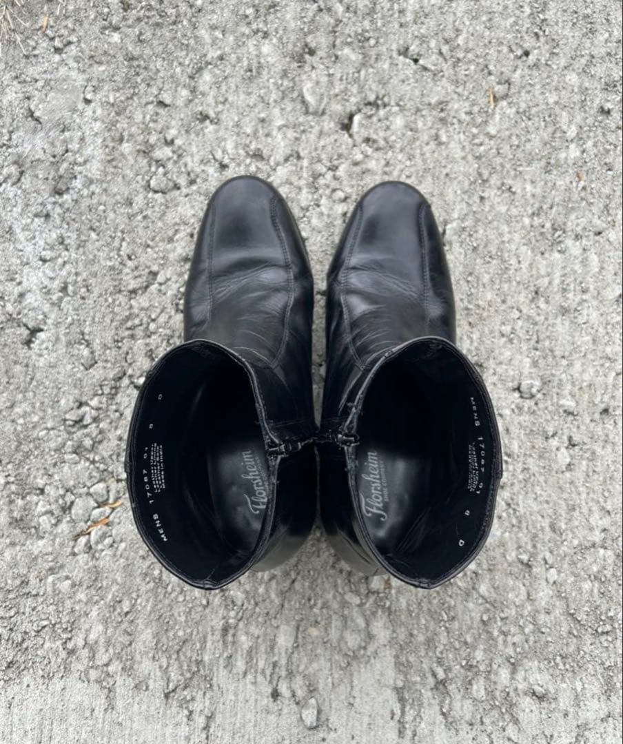FLORSHEIM DUKE BOOTS ヒールブーツ　革靴　サイドジップ