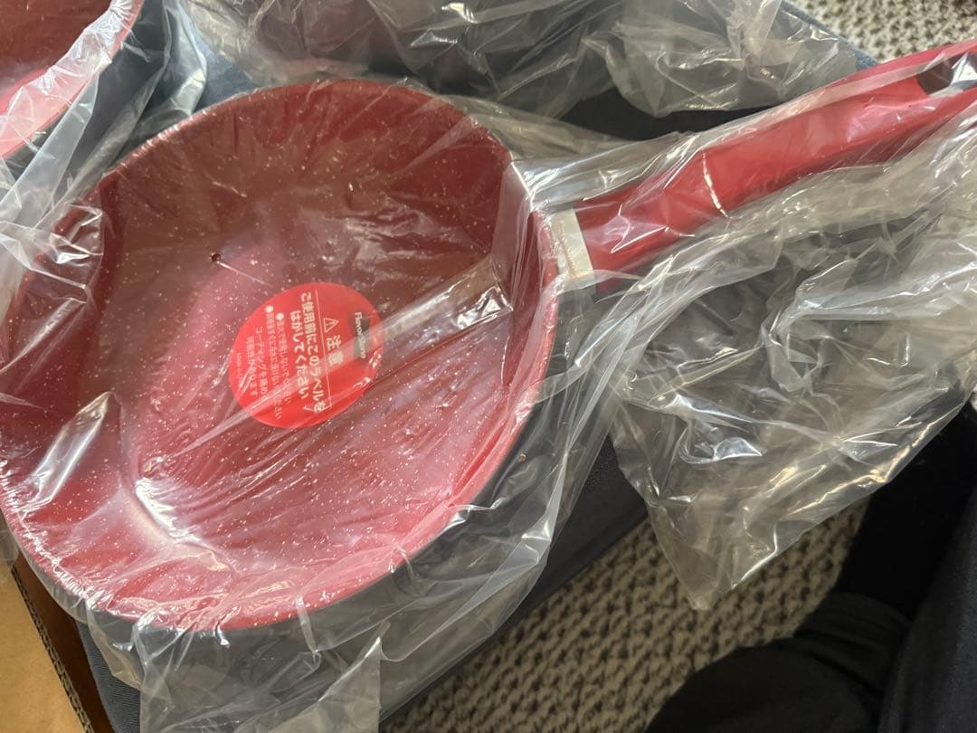 0*2様 flavor S tone 赤い鍋1個・フライパン2個セット