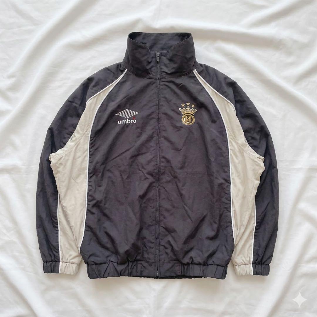 UMBRO×9090ナイロンジャケット コラボ 刺繍ロゴ　王冠　エンブレム　古着