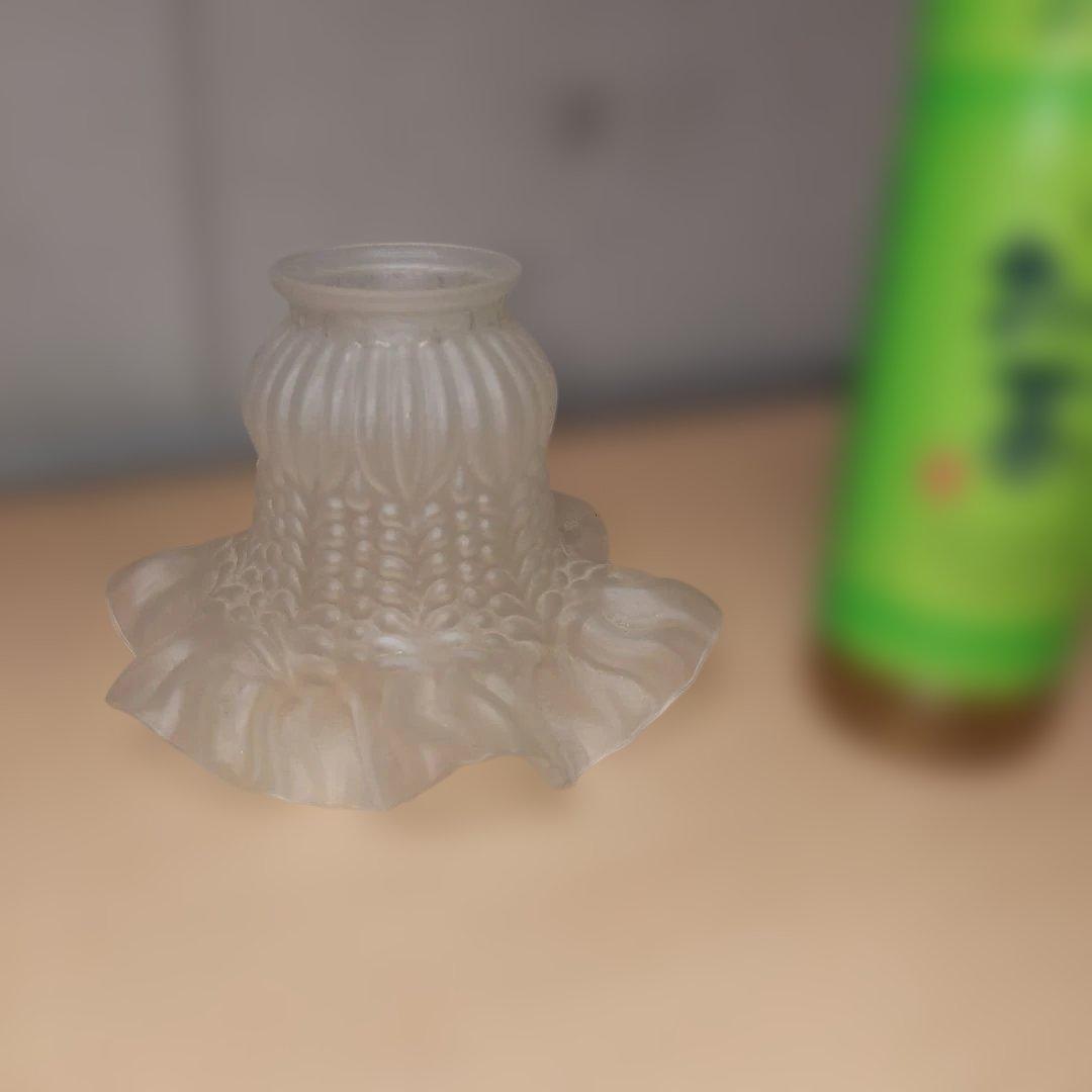 スランス製　デスクスタンド・フリルガラス・アンティーク・ビンテージ・真鍮製