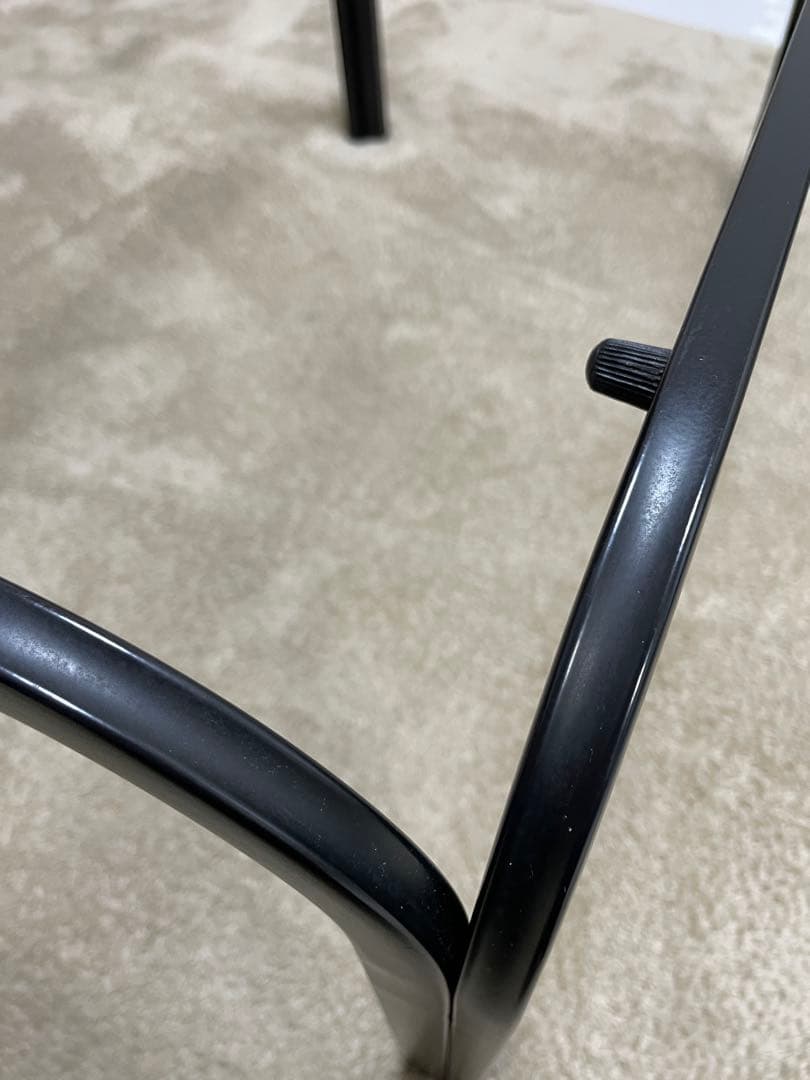 ガラス天板テーブル　ローテーブル　80年代　昭和レトロ　ブラック