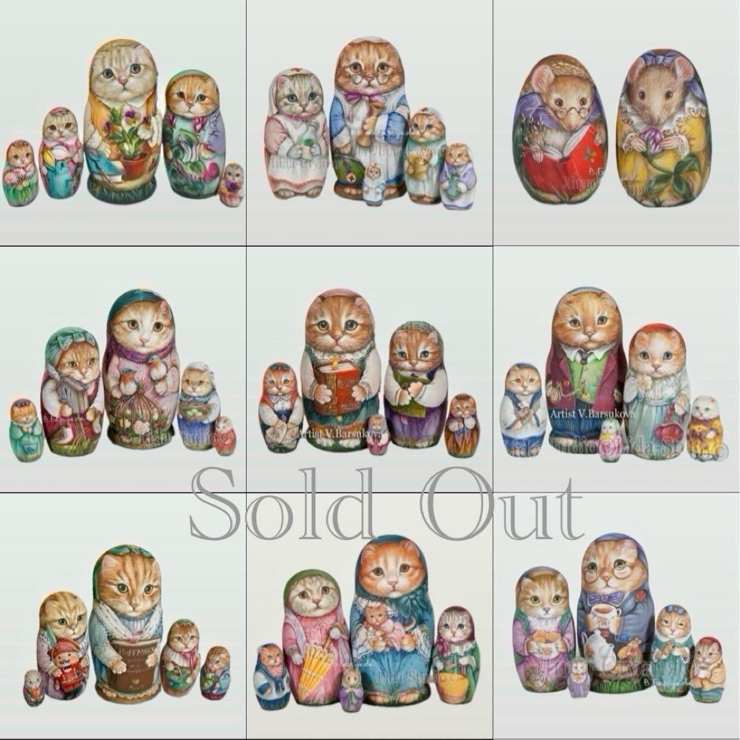 ロシア雑貨☆猫のエッグオーナメントkittenマトリョーシカ