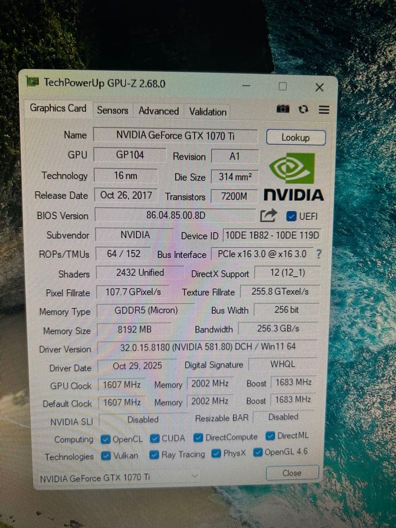 GALAX GTX 1070ti 8GB WHITE ゲーミングP自作PC