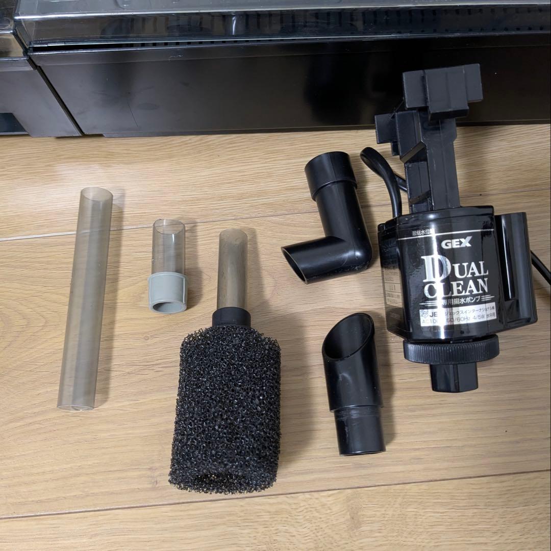 GEX水槽セット 60cmLOW水槽上部フィルター エアーポンプ スリムライト等