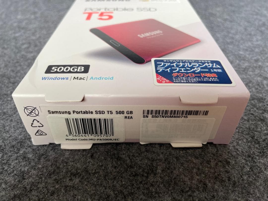 Samsung ポータブルSSD T5 500GB USB 3.1 Gen 2
