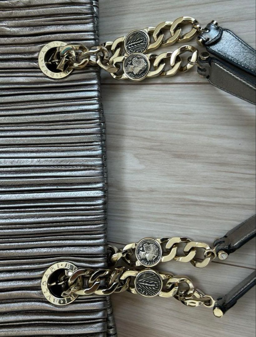 BVLGARI ブルガリ モネーテ　ハンドバッグ　チェーントート　ナッパプリセ