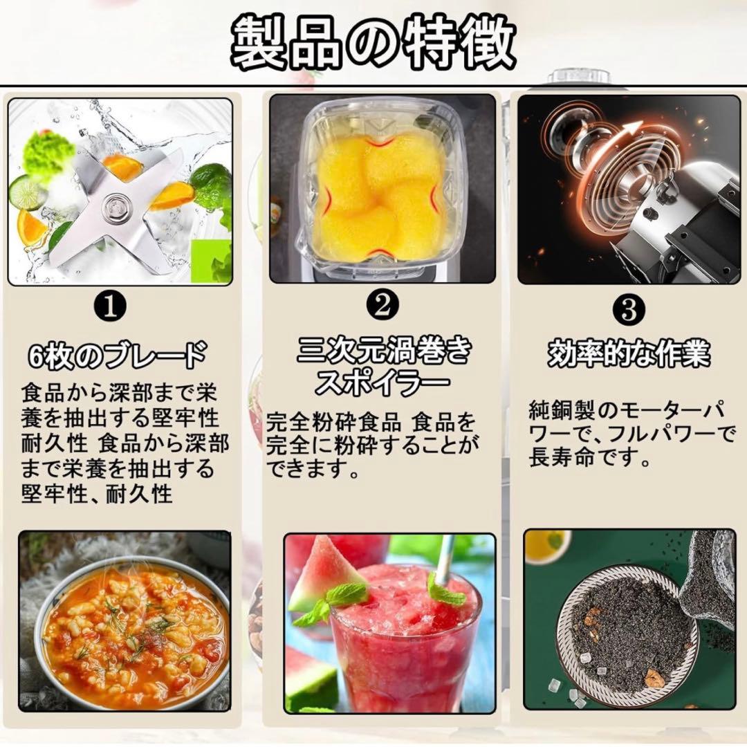 新品ミキサー 大容量 1400wタイマー機能付き フードプロセッサー 水洗い可能