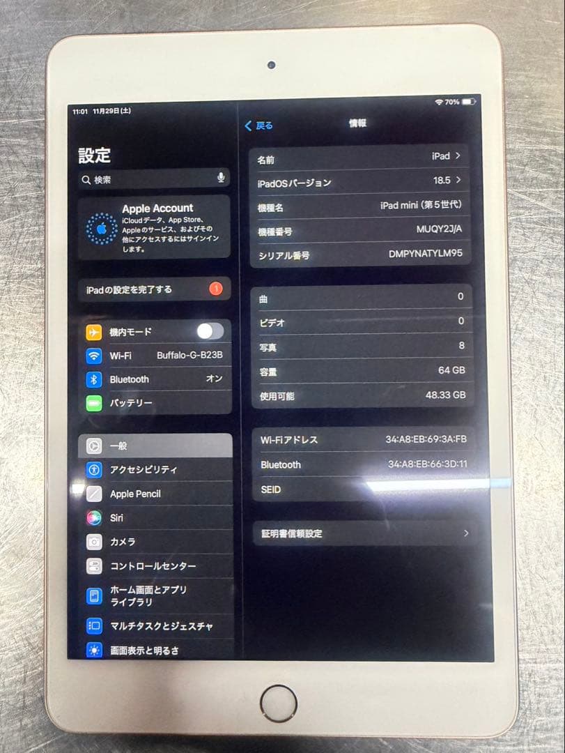 Apple iPad mini (第5世代) 64GB ゴールド