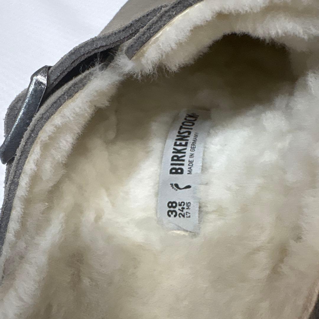 birkenstock グレー　スエード　ファー