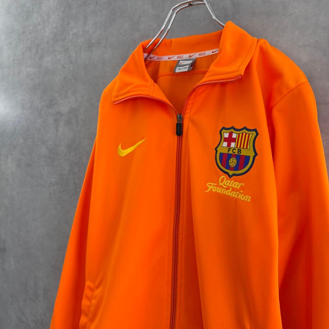 美品00s OLD NIKE ナイキ FCバルセロナトラックジャケット オレンジ