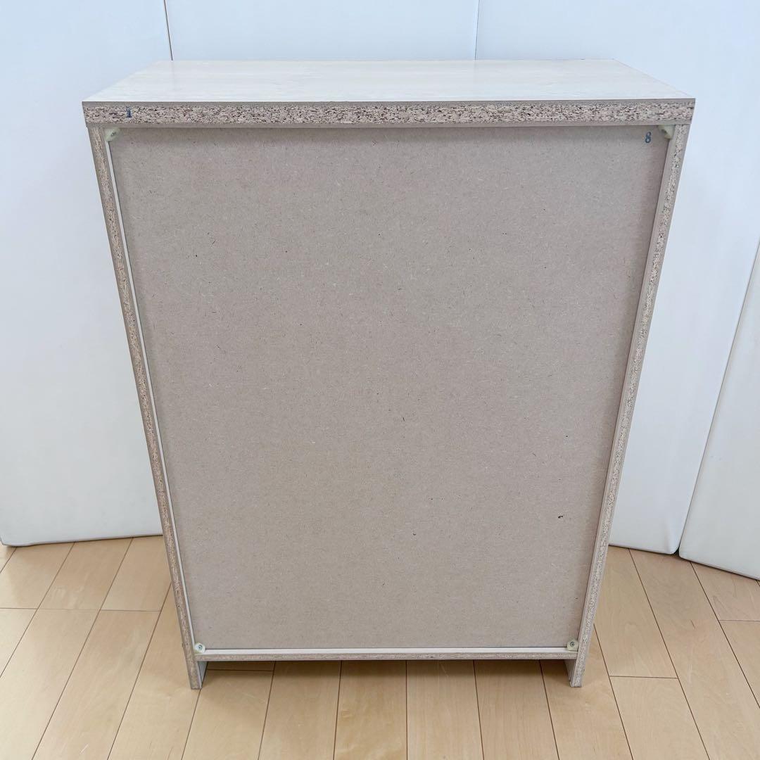 カントリーキャビネット　北欧　食器棚　チェッカーガラス　木目調　キッチン