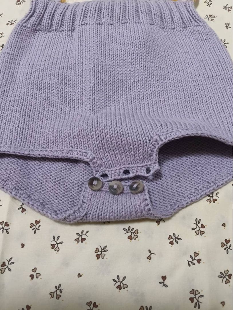 Misha&puff ラベンダー かぎ編みロンパース 3-4y