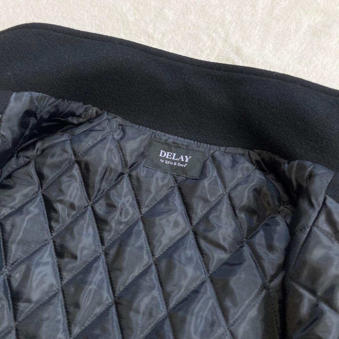 【美品】DELAY by Win&Sons　スタジャン　鹿革　キルティング　黒