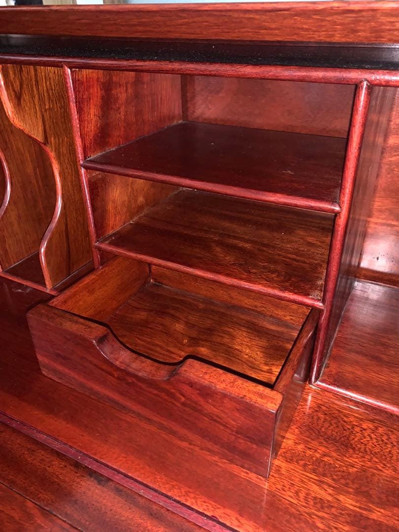 花梨材　ラインティングビュー　デスク　猫脚