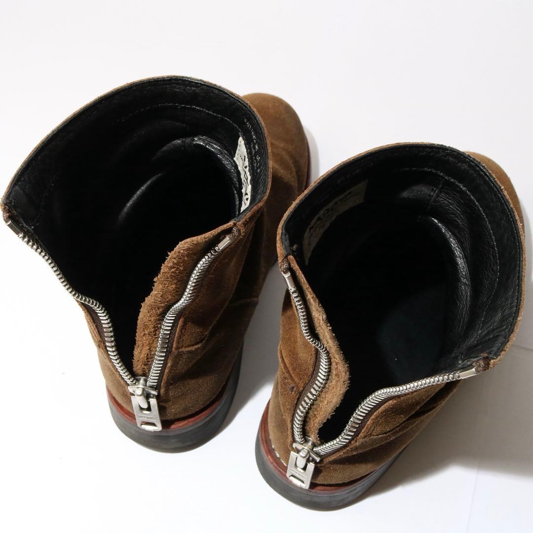 KADOYA エレファンタス バックジップブーツ スエード ビブラムソール E