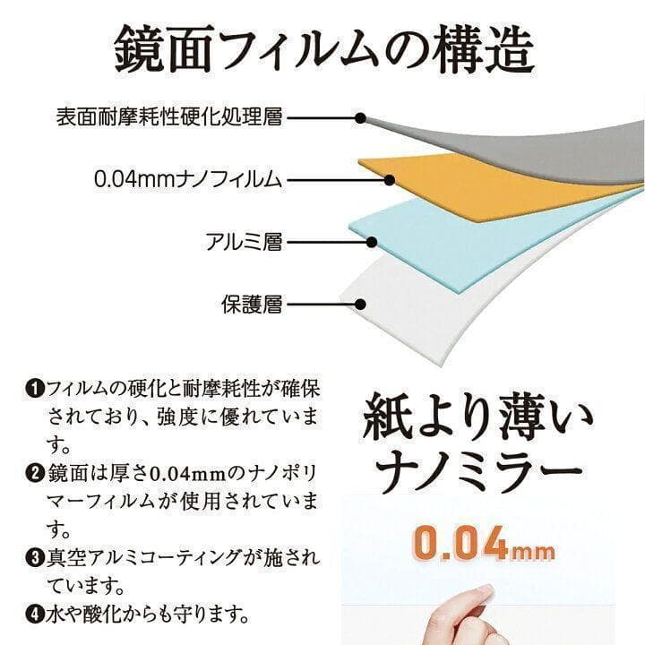 割れない鏡 ウォールミラー 壁掛け 姿見鏡 60×160cmゴールド 1623