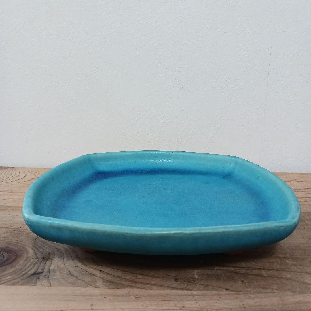 やちむん　沖縄　大嶺工房　ペルシャブルー　足付き