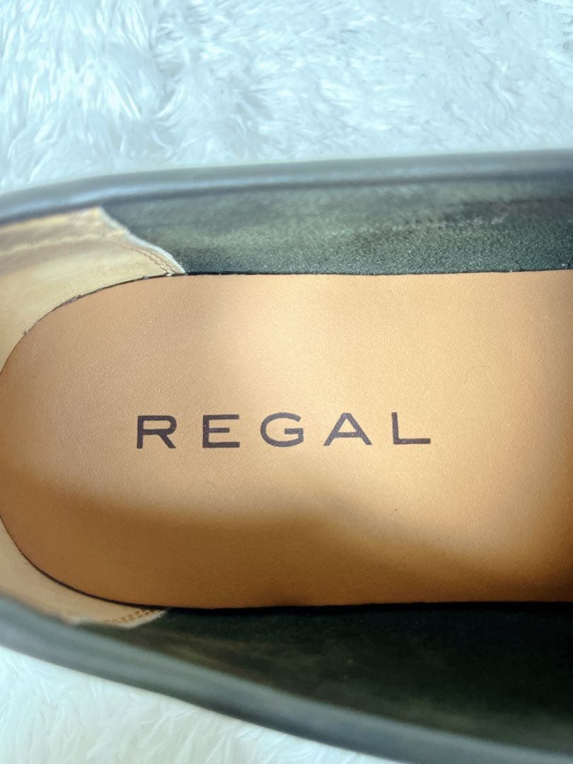 美品 REGALリーガル デッキシューズ レザー 脱着式 キルト 25.5cm