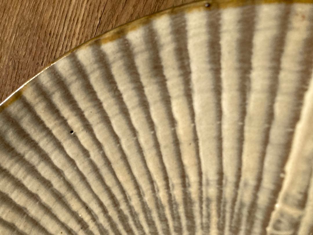 小鹿田焼　飛び鉋　大皿　民藝