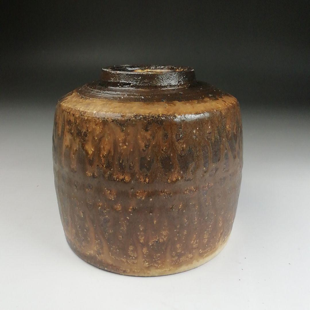 Ｓ９１１　茶碗　『鉄刷毛目　筒茶碗』『叶光夫 造』　共箱　抹茶碗　茶道具