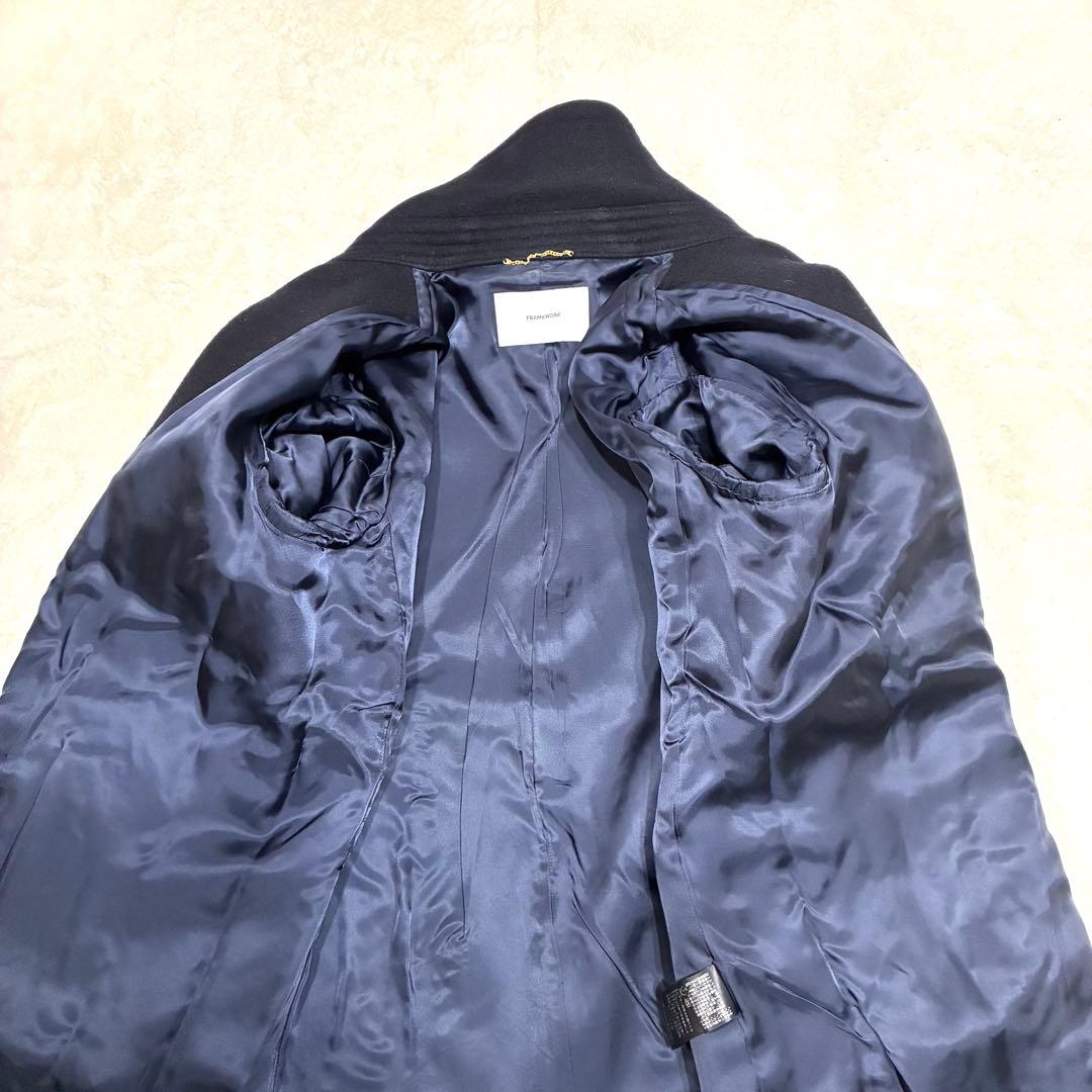 FRAMeWORK ラムリバーメルトンPコート ネイビー 38サイズ