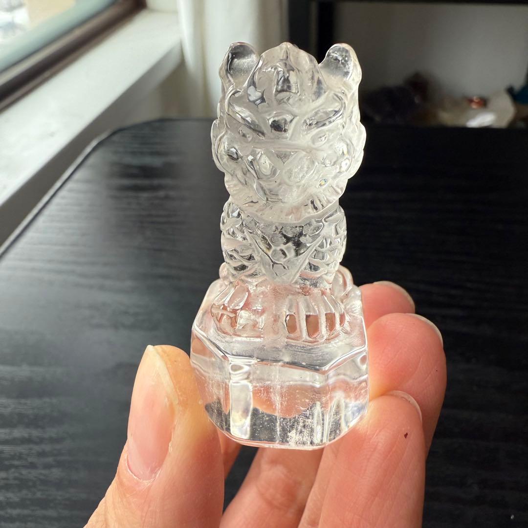 【❣️❣️❣️Aceth】天然石水晶の麒麟　置物　彫物NO.011904