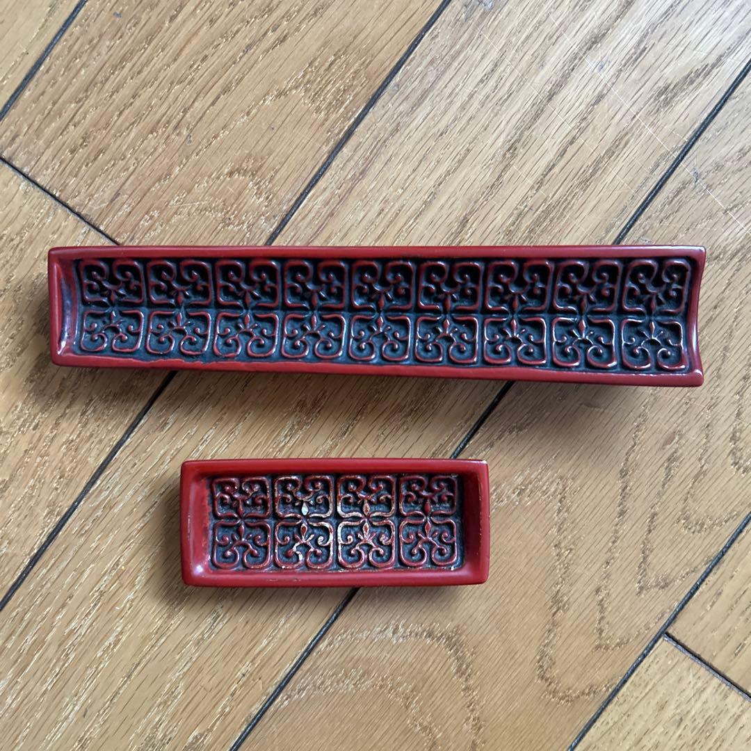 ◾️こんなにたくさんセットの仙台堆朱は珍しいです◾️お盆◾️棗◾️お皿◾️重箱◾️綺麗◾️新品