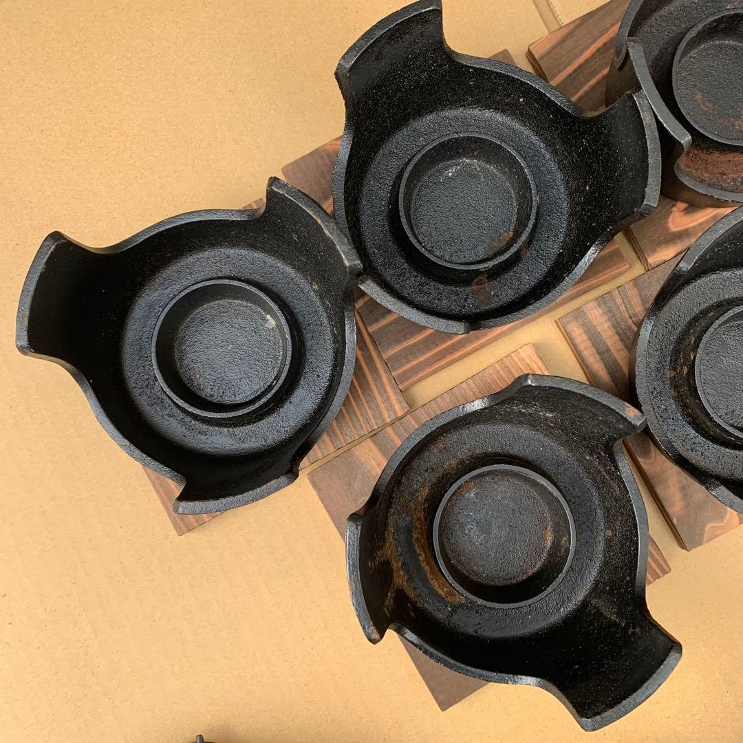 南部鉄器　いろり鍋　コンロセット　5組