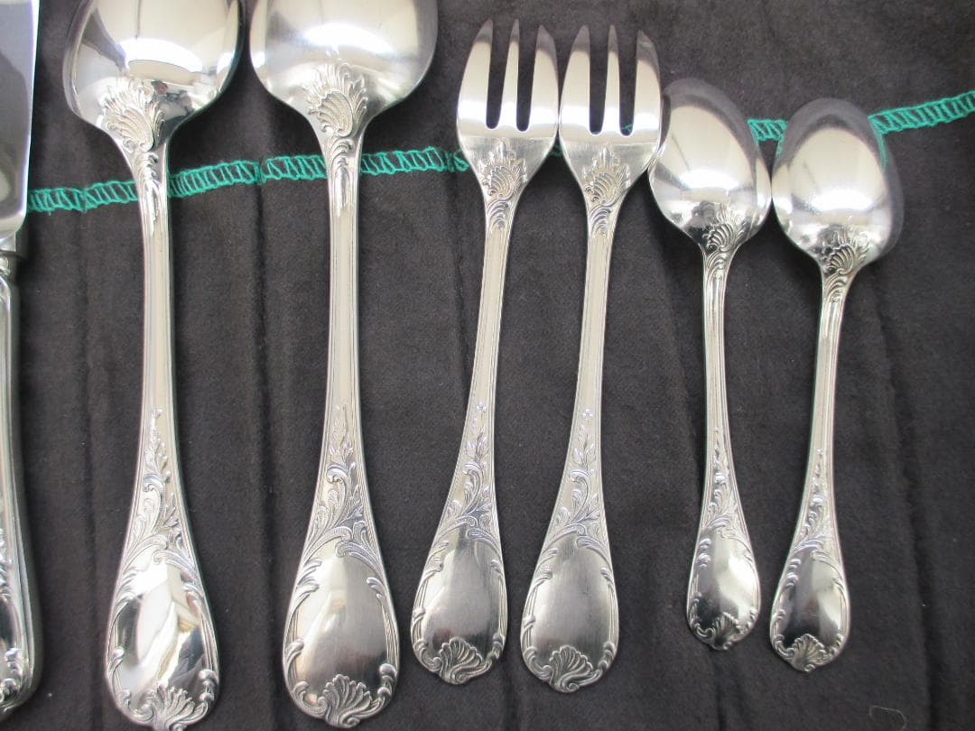 ☆仏蘭西高級銀器クリストフルシルバー カトラリー１０本　マルリー酸化防止収納袋入