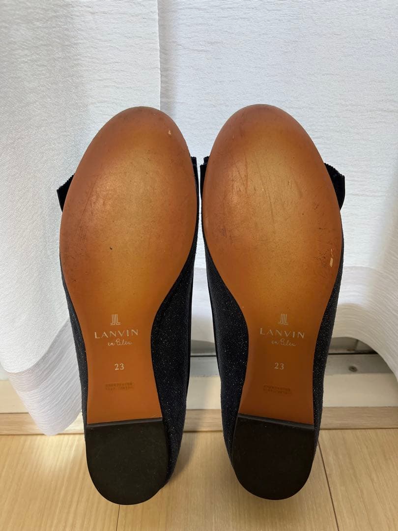 ランバンオンブルー/パンプス/フラット/ラメ/23cm