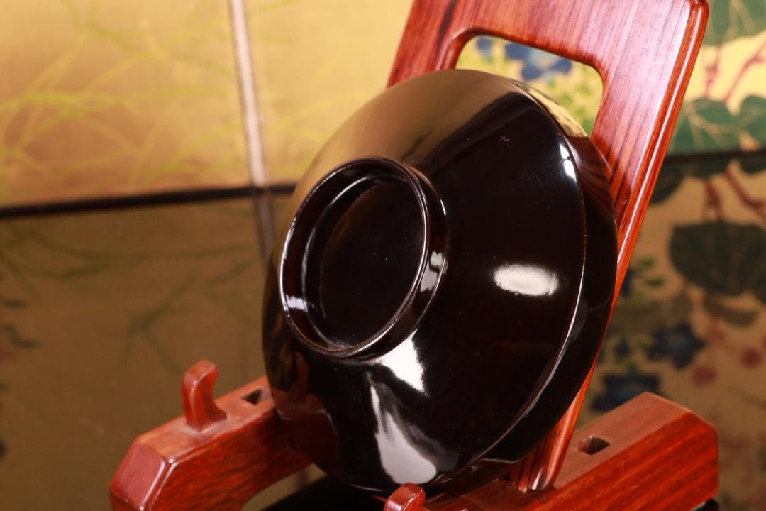 BJ021　時代輪島　雲上富士図金蒔絵　吸物椀　五客　木製　茶道具　懐石　菓子