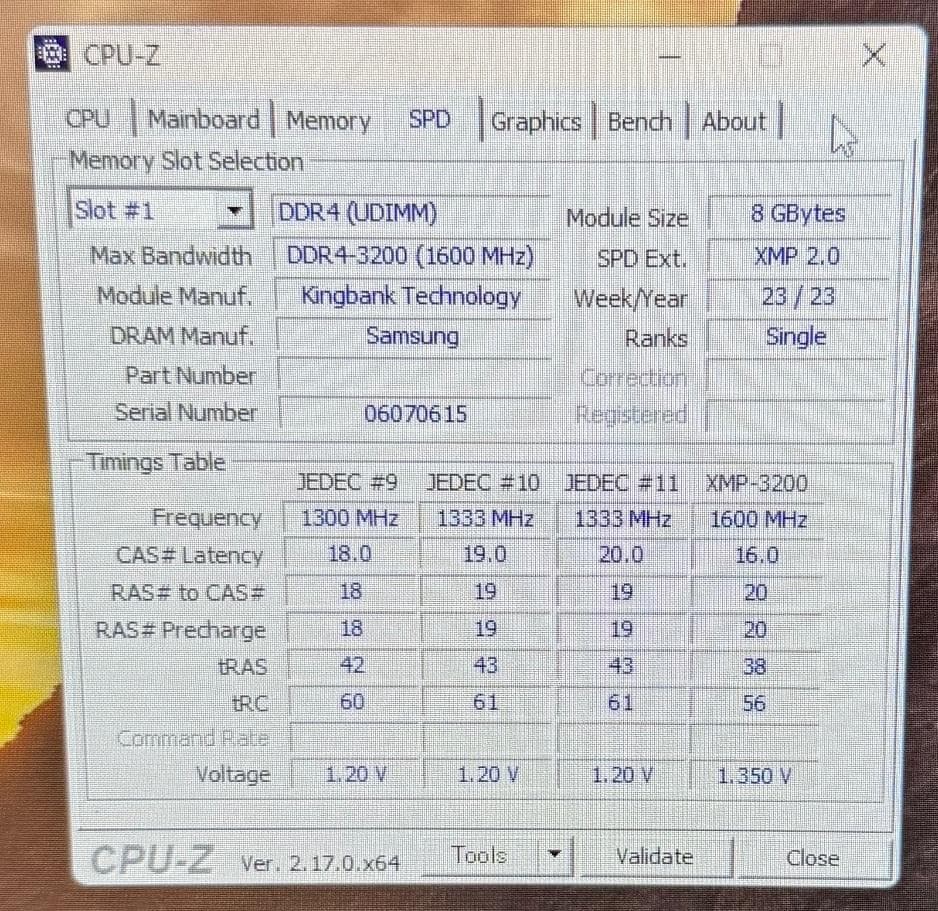 【16GB】DDR4 3200 8GB 2枚セット KingBank メモリ