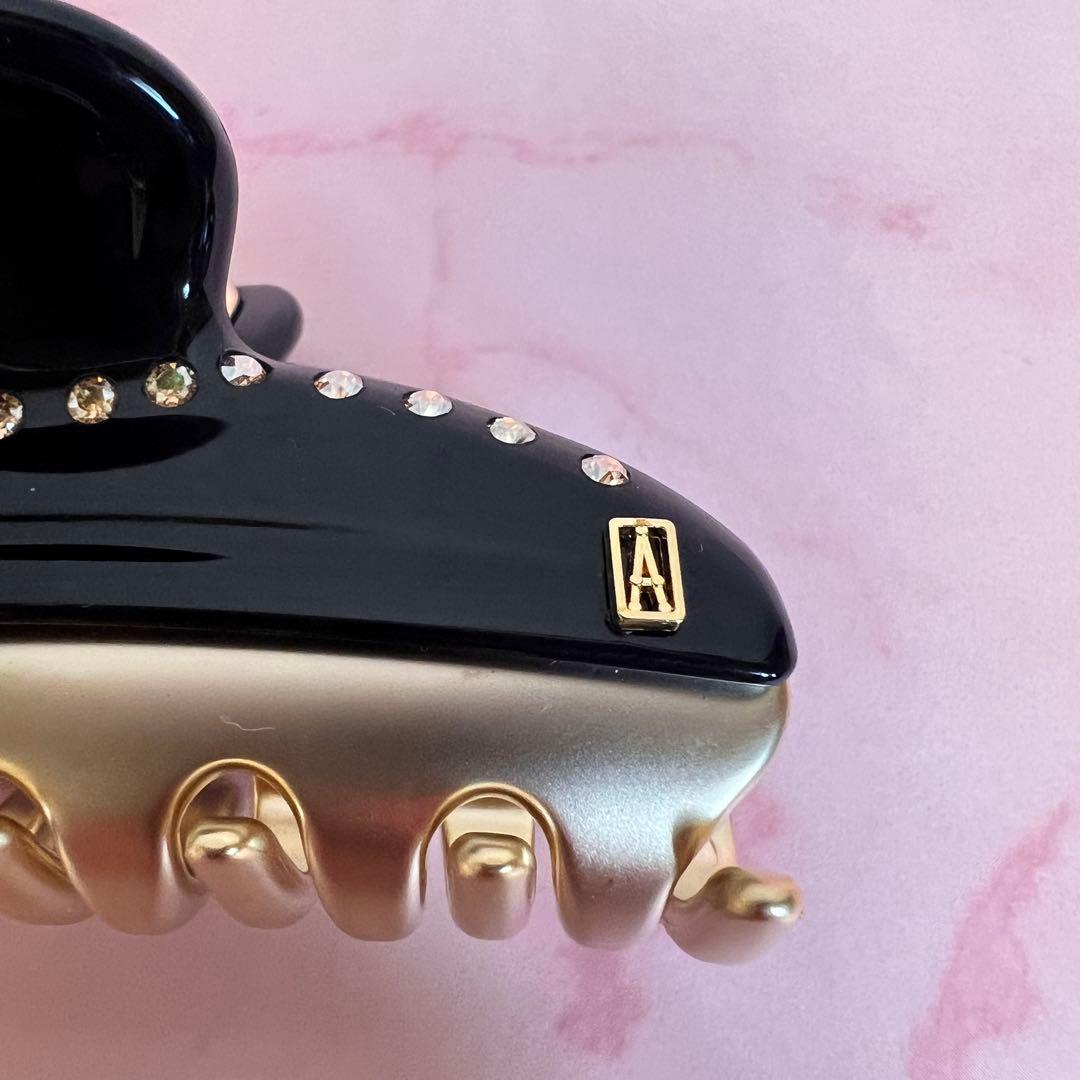 アレキサンドルドゥパリ　ヘアクリップ　スワロフスキー　ブラック　ゴールド　美品