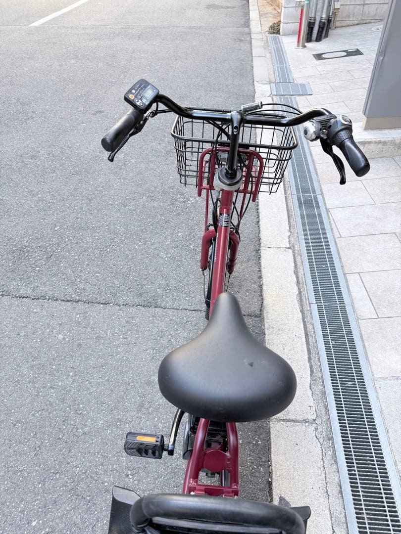 子供乗せ　パナソニック 電動アシスト自転車 赤 チャイルドシート付き