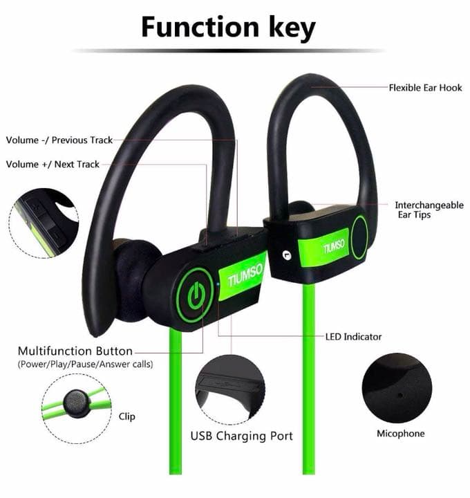「新品」Tiumso Bluetooth 4.1スポーツ/マイク付きイヤホン