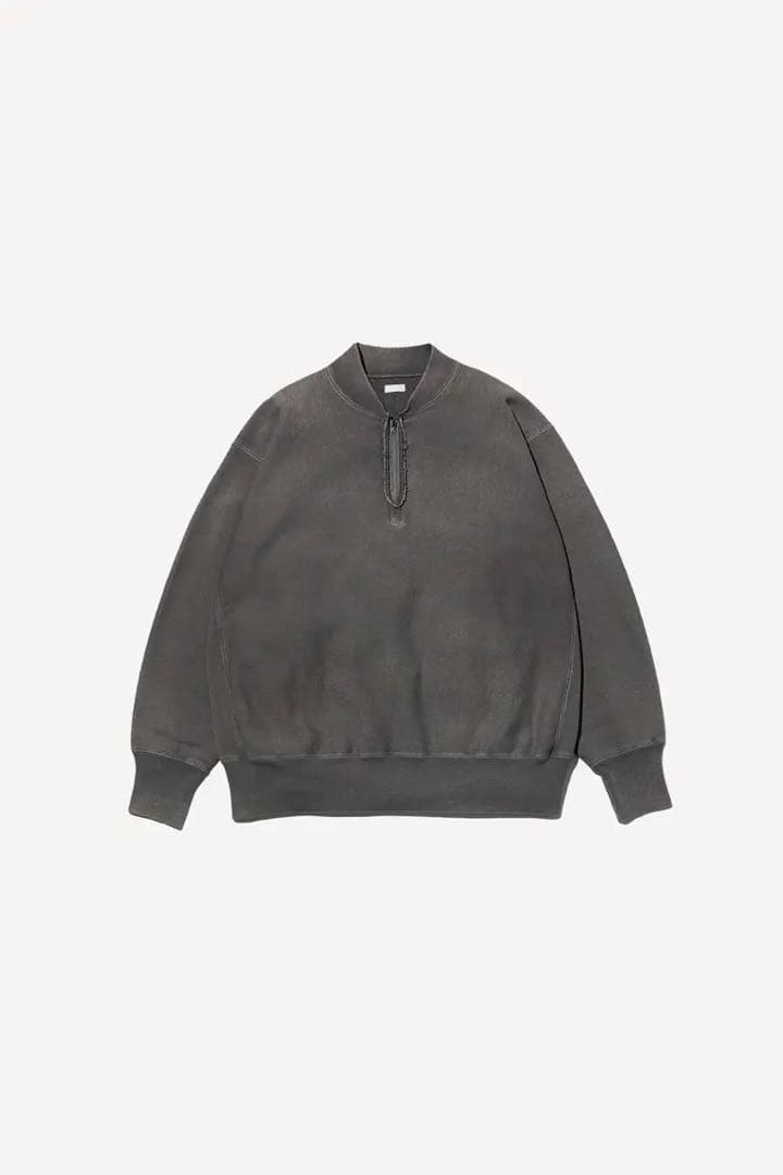 トップス A.PRESSE / Vintage Half Zip Rib Collar