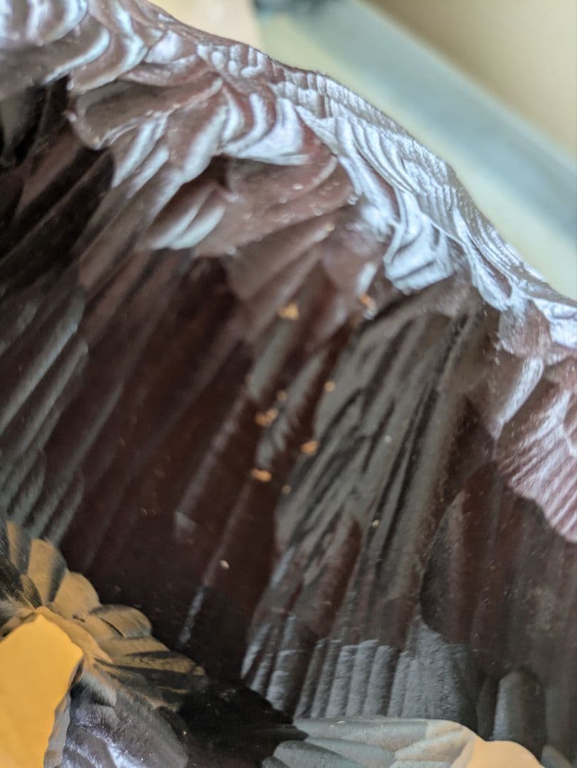 5#.昭和レトロ　熊の置き物　堀井作　木彫り民芸品