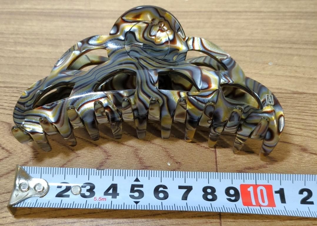 ［即OK］アレクサンドル ドゥ パリ ヘアクリップ オニキス Lサイズ ポーチ付