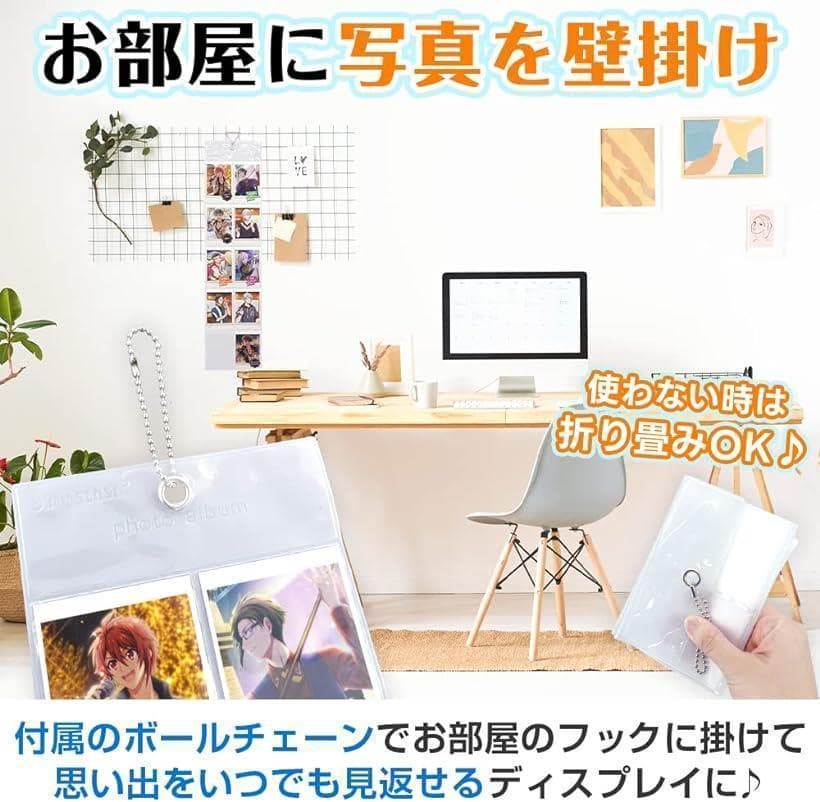 壁掛け チェキサイズ ホルダー 収納ファイル クリア, レギュラー