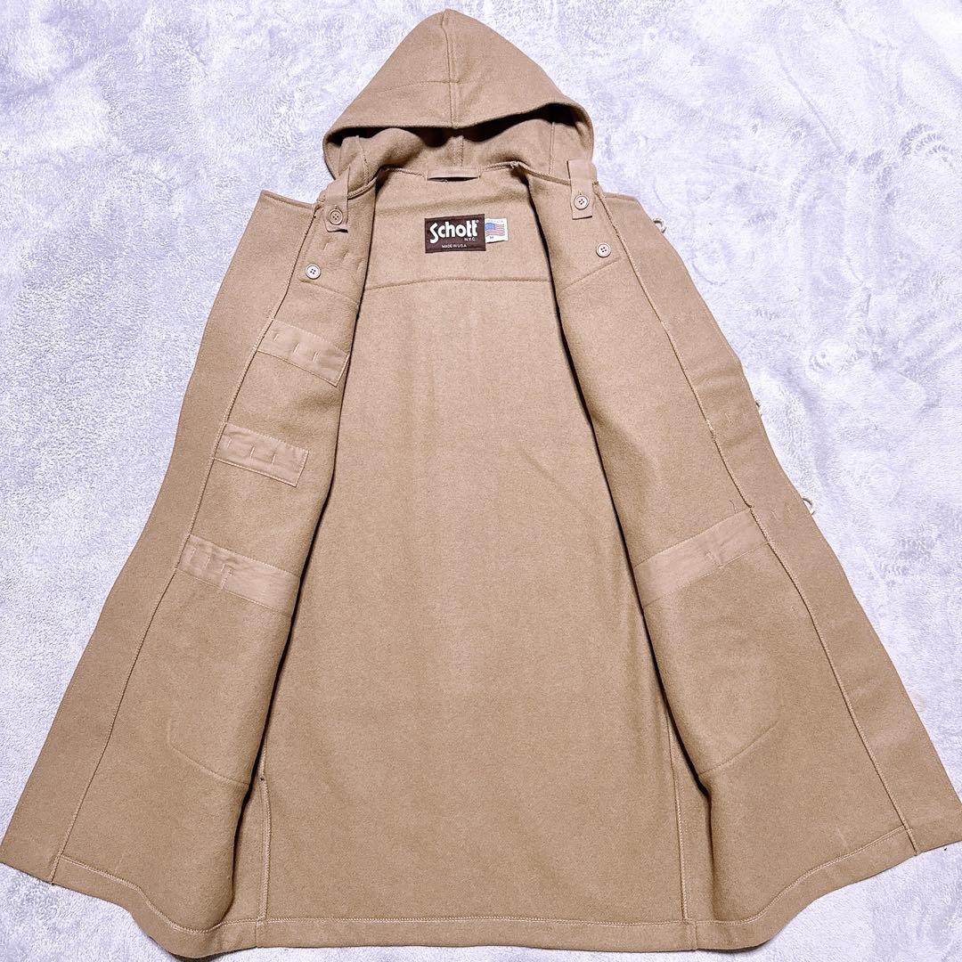 【未使用】ショット ダッフルコート ロング USA フーテッドコート メンズ M
