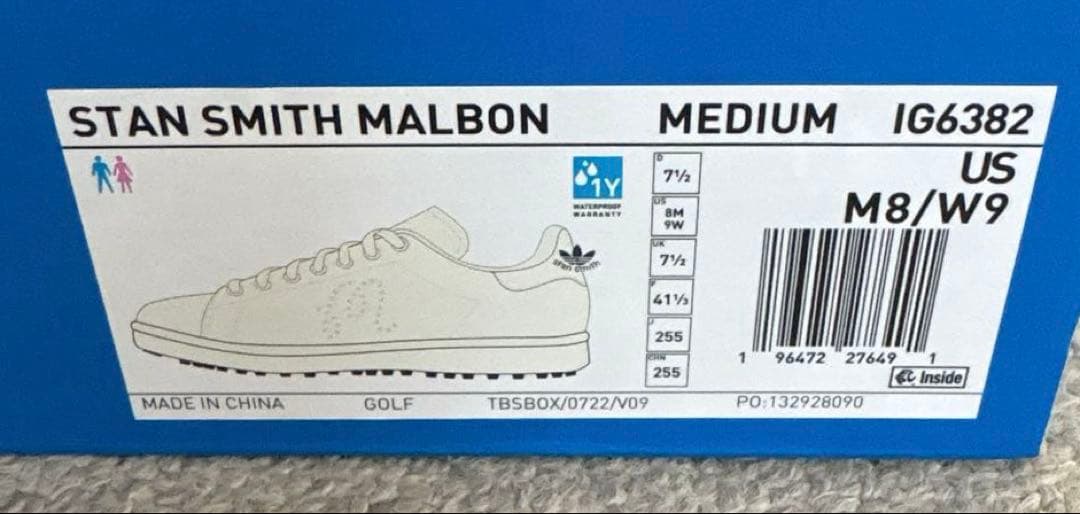 新品　未使用　箱付き　チャーム付き　スタンスミス　マルボンゴルフ25.5cm