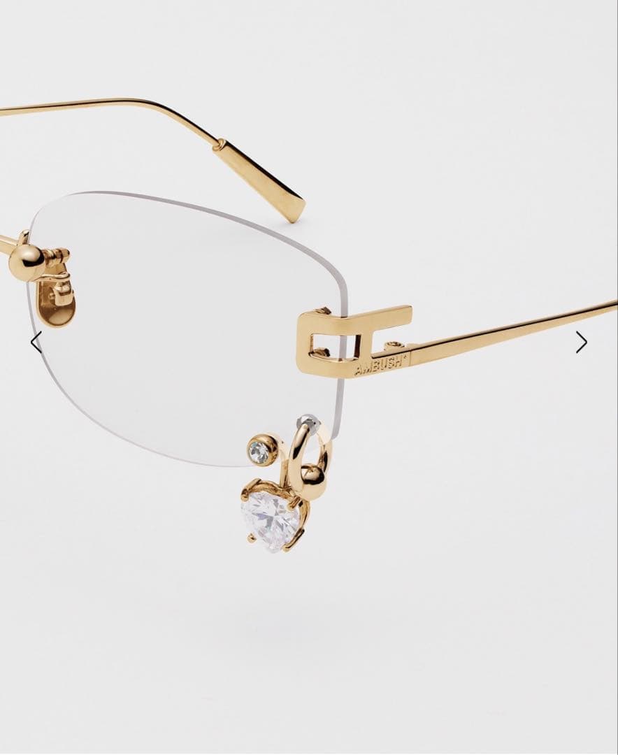 AMBUSH アンブッシュ リムレス サングラス ゴールド クリスタル チャーム
