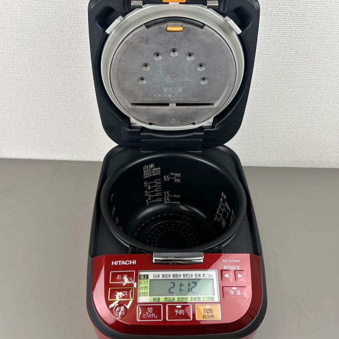 HITACHI RZ-TS104M 赤色 炊飯器 IH炊飯 2020年製