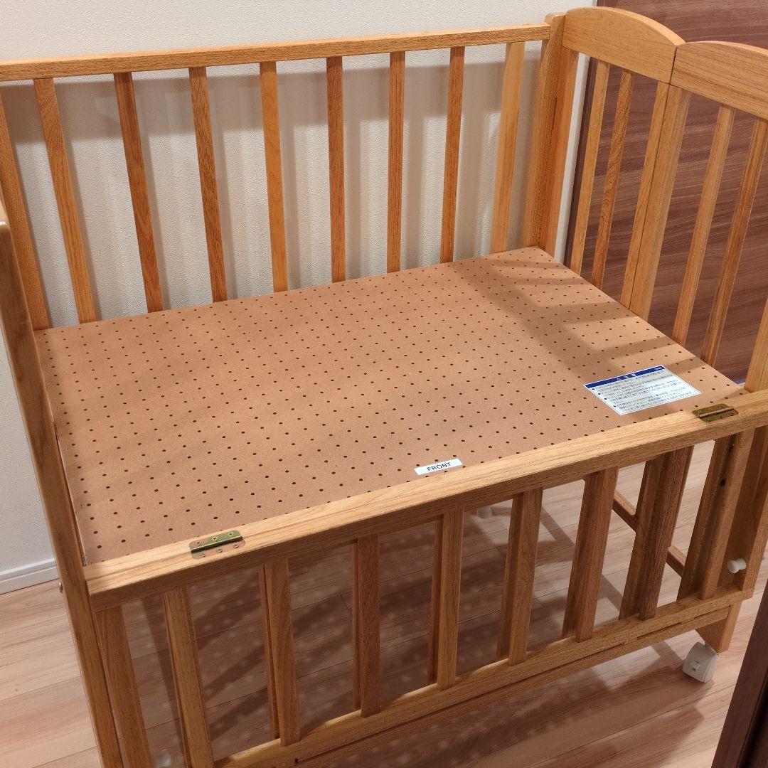 【千葉市 手渡し限定】KATOJI 木製オープンタイプベビーベッド　60×90