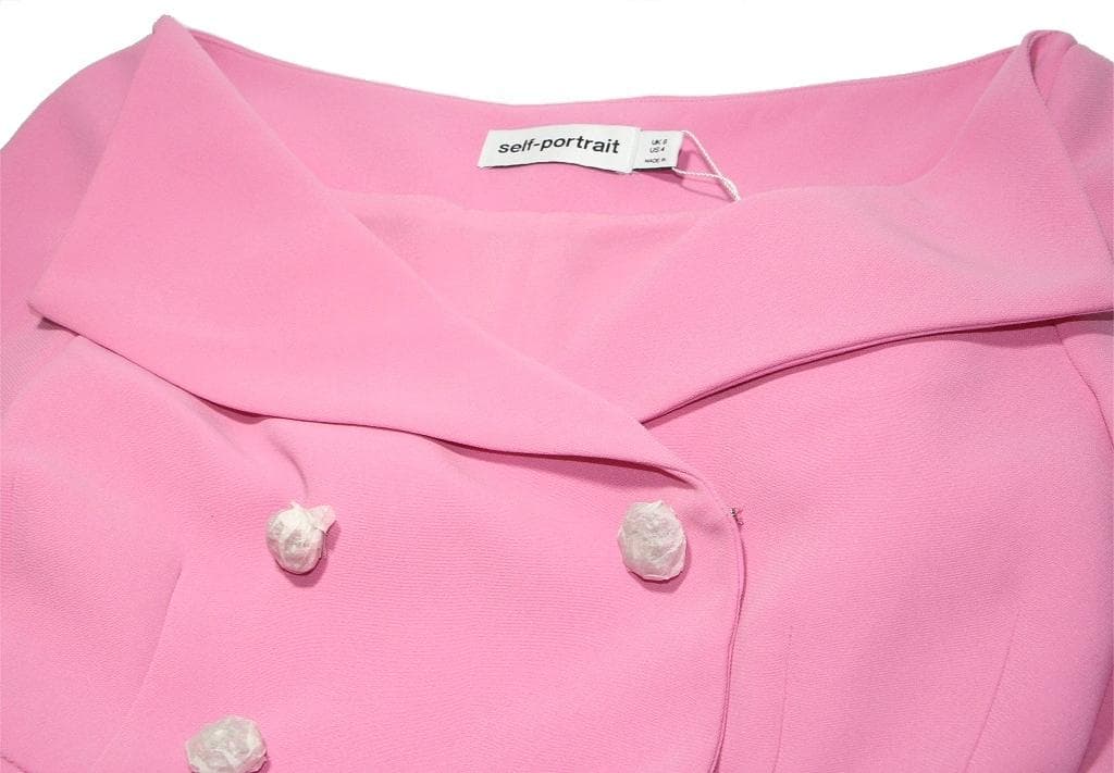 R*A様 セルフポートレイト テーラード ワンピース レース ピンク UK8 未