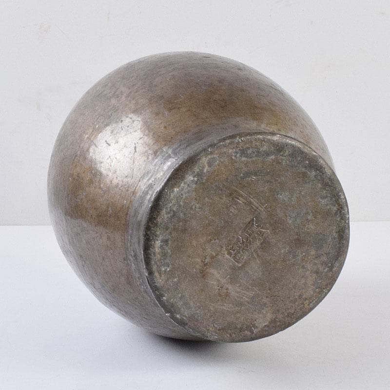 くろむ　古錫　鮎銅銘　大茶壷　茶心壷　重さ約1711ｇ　M　R8997H