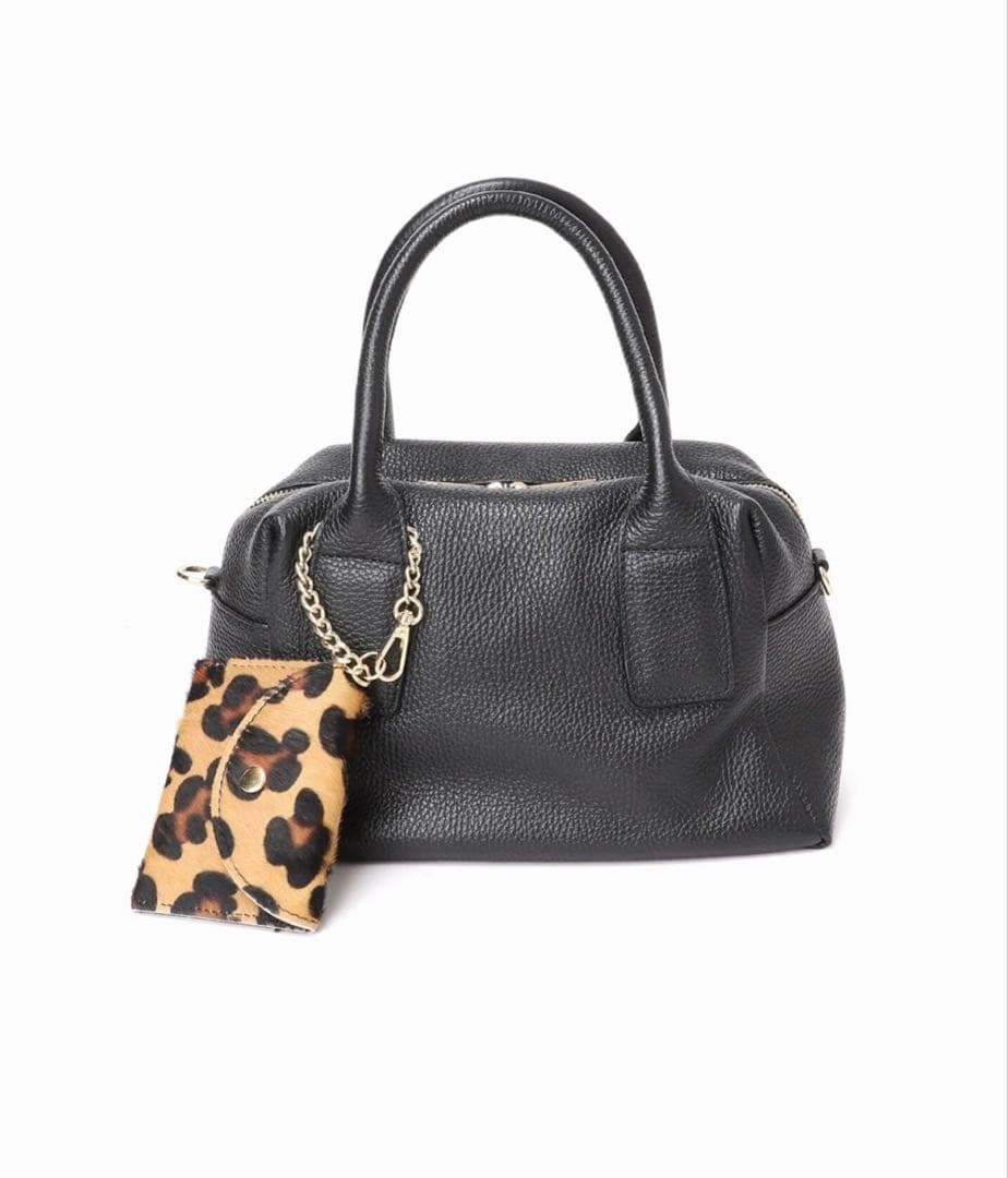 Spick and Span MILOSミニボストンレオパードカードケース付き